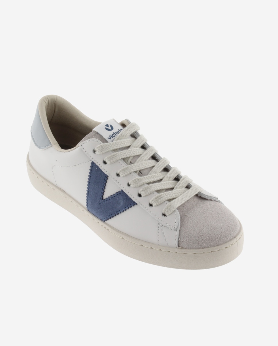 Zapatillas de lona hombre envejecida DREC con doble cordón - Victoria - Azul Azul-3