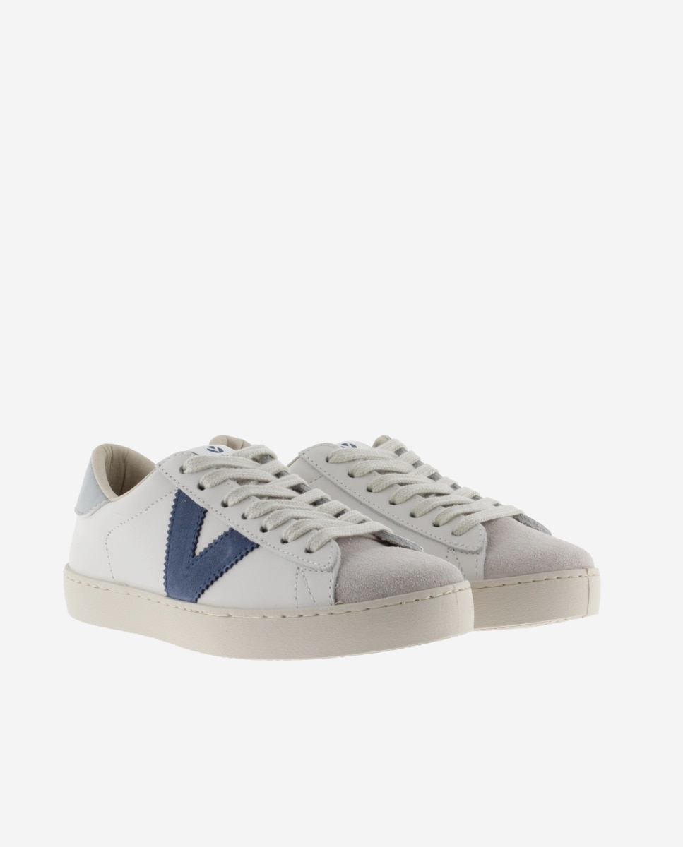 Zapatillas de lona hombre envejecida DREC con doble cordón - Victoria - Azul Azul-5