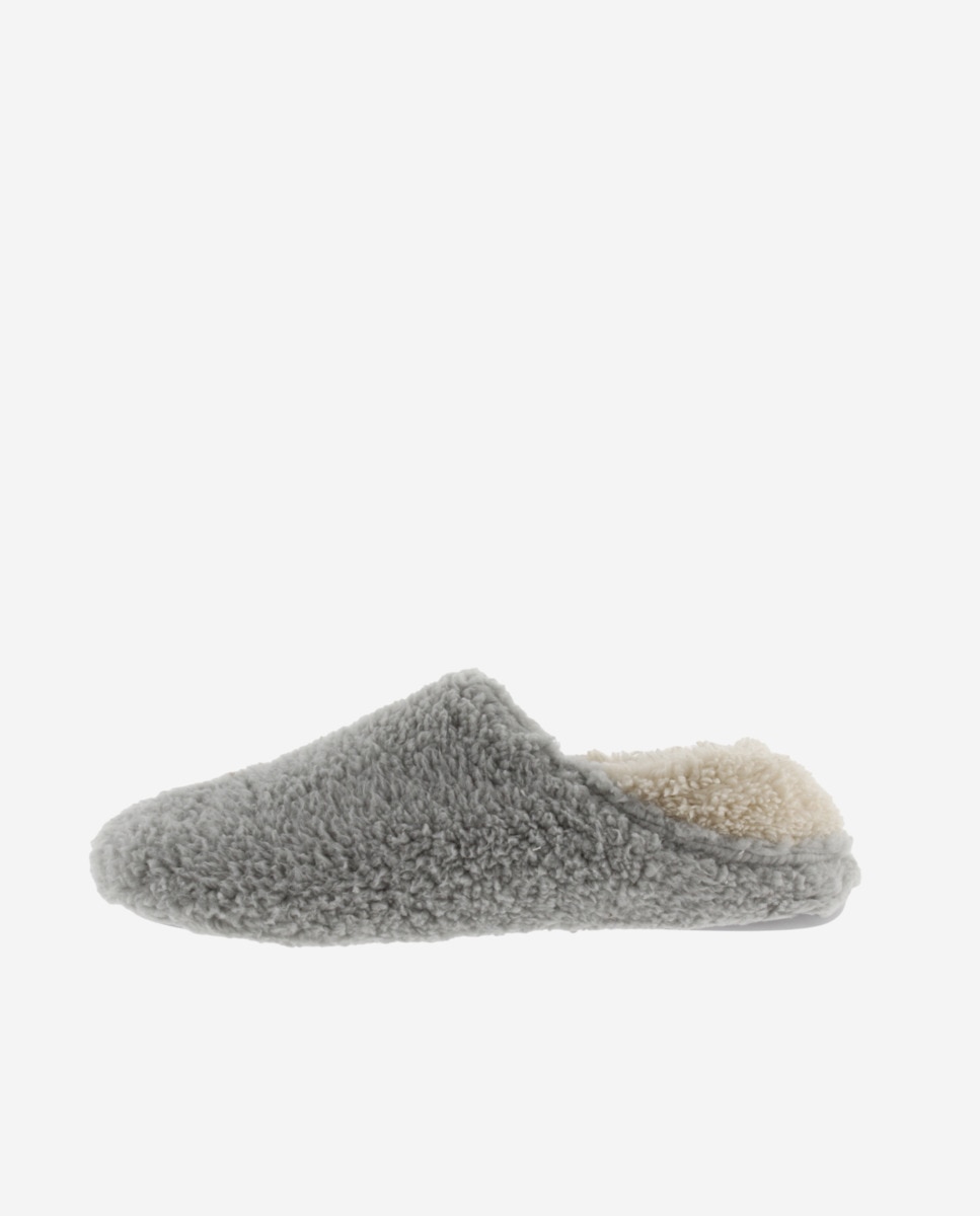 Zapatillas de casa cerradas de mujer de borreguito - Victoria - Gris Gris-2