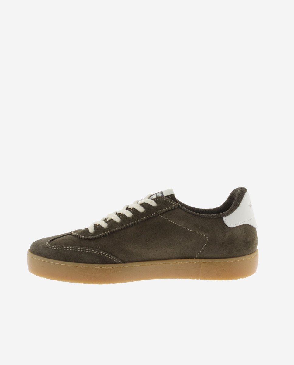 Victoria - Zapatillas de serraje de mujer con piezas en contraste y suela color caramelo.