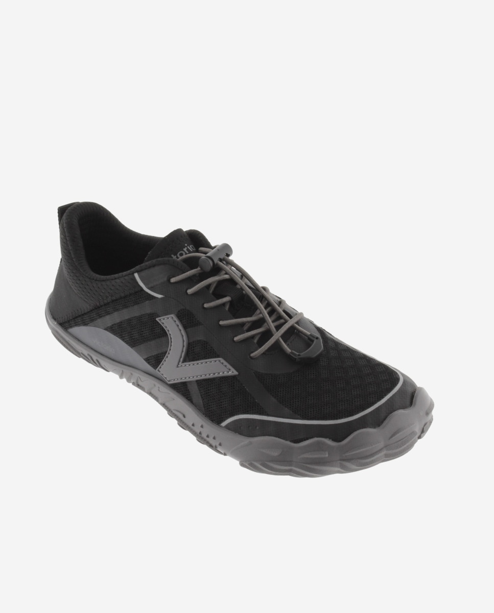 Zapatillas deportivas unisex barefoot monocolor con cordones elásticos - Victoria - Negro Negro-3