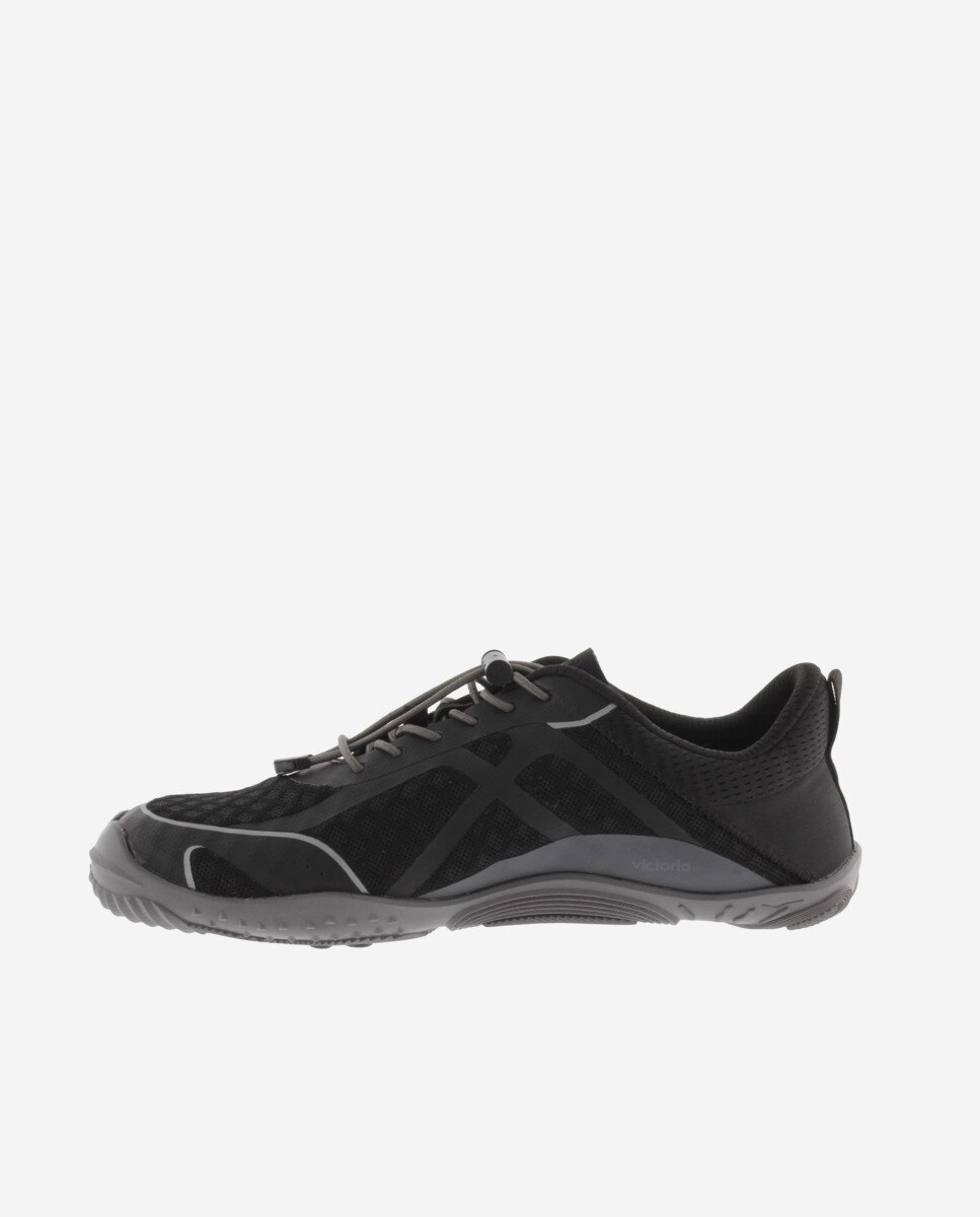 Zapatillas deportivas unisex barefoot monocolor con cordones elásticos - Victoria - Negro Negro-2