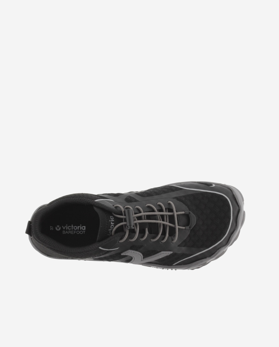 Zapatillas deportivas unisex barefoot monocolor con cordones elásticos - Victoria - Negro Negro-4