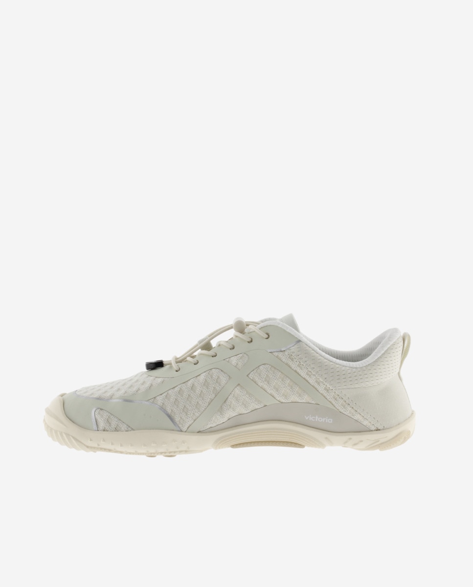 Zapatillas deportivas unisex barefoot monocolor con cordones elásticos - Victoria - Blanco Blanco-2