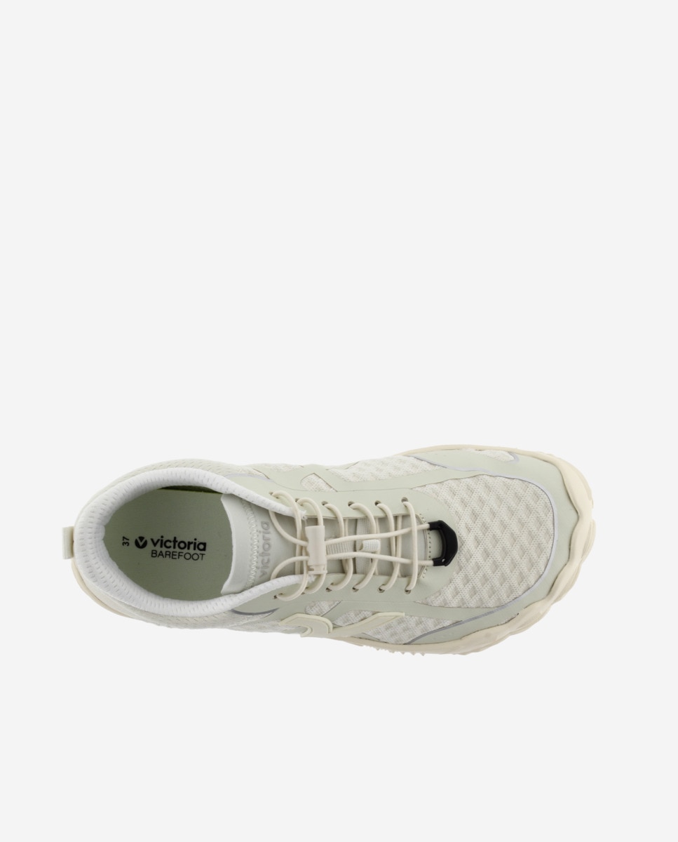 Zapatillas deportivas unisex barefoot monocolor con cordones elásticos - Victoria - Blanco Blanco-4
