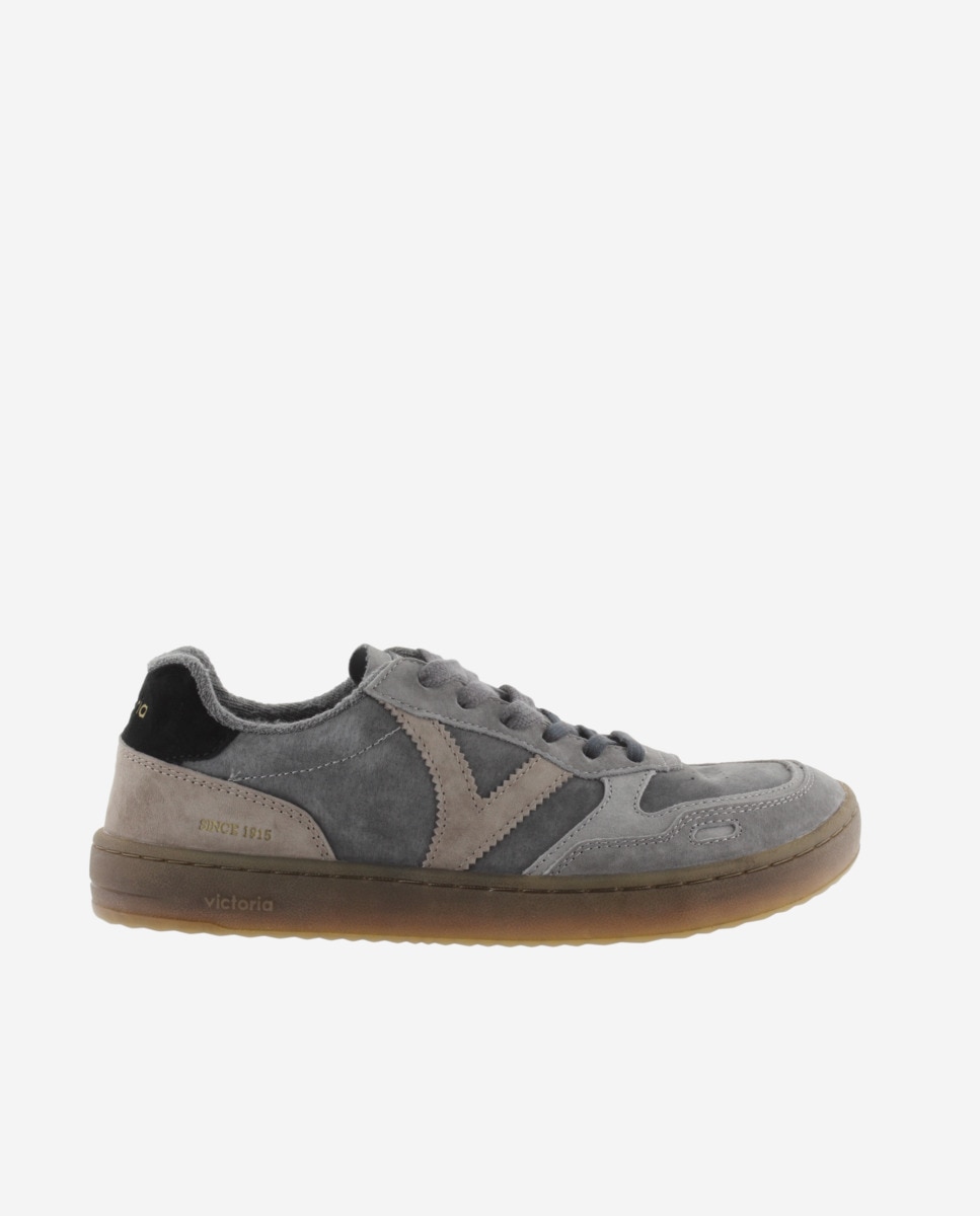 Zapatillas deportivas unisex barefoot de serraje con suela caramelo - Victoria - Antracita Antracita-1