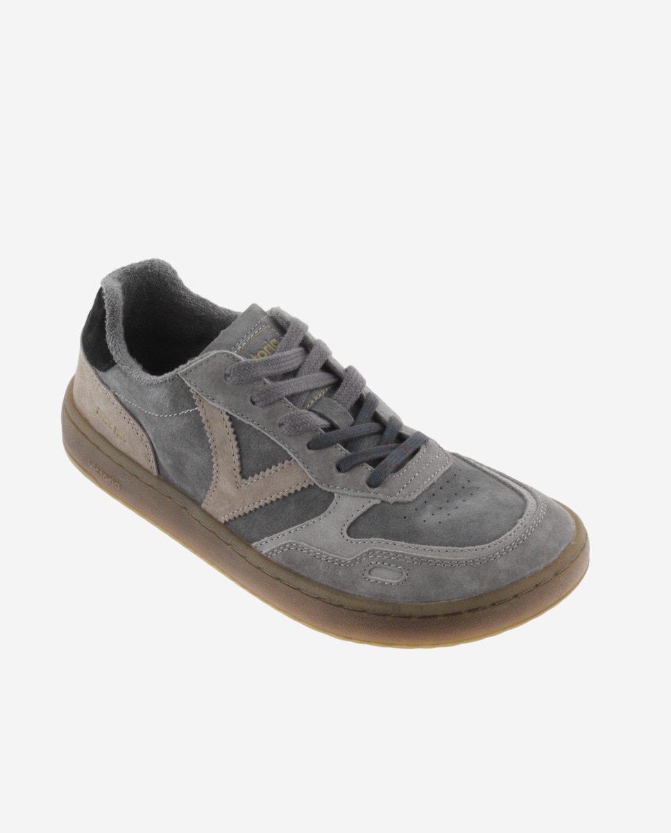 Zapatillas deportivas unisex barefoot de serraje con suela caramelo - Victoria - Antracita Antracita-3