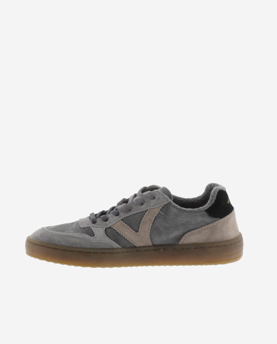Zapatillas deportivas unisex barefoot de serraje con suela caramelo - Victoria - Antracita Antracita-2