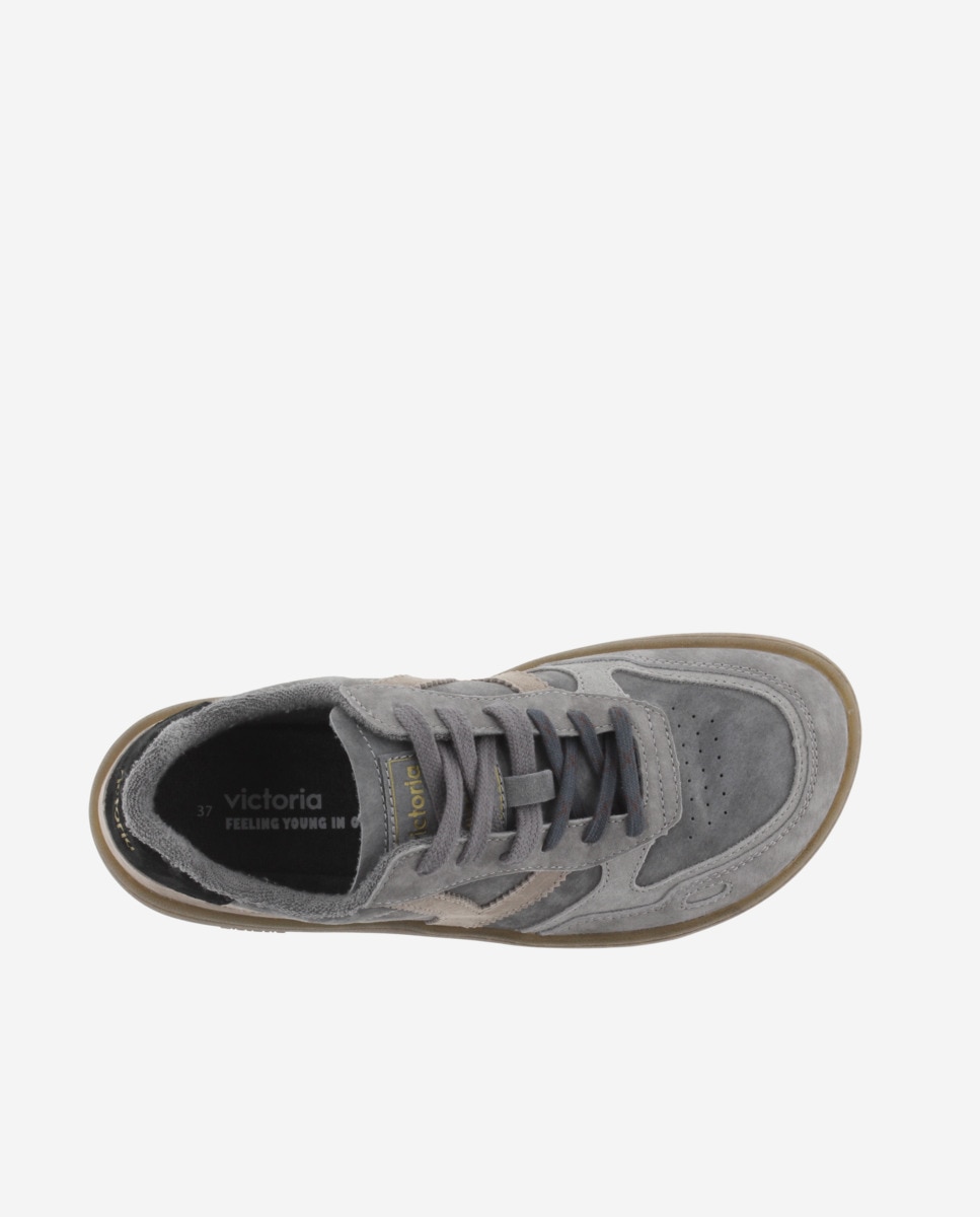 Zapatillas deportivas unisex barefoot de serraje con suela caramelo - Victoria - Antracita Antracita-4