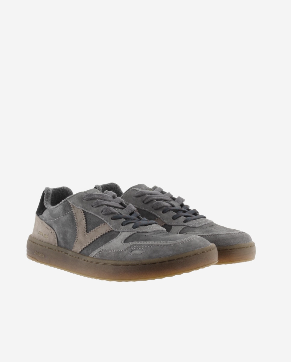 Zapatillas deportivas unisex barefoot de serraje con suela caramelo - Victoria - Antracita Antracita-5