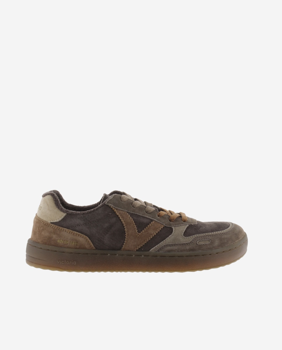 Zapatillas deportivas unisex barefoot de serraje con suela caramelo - Victoria - Marrón Marrón-1