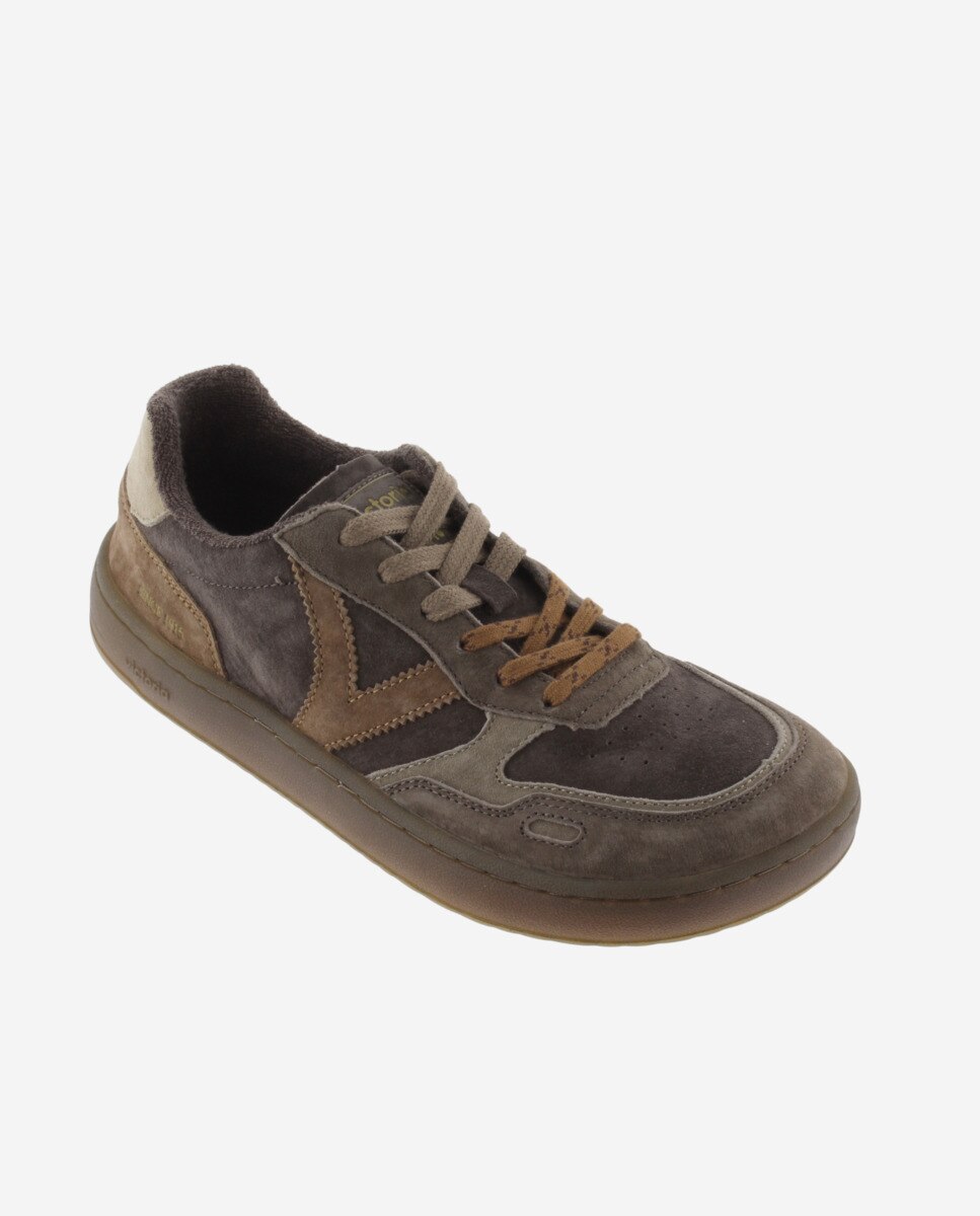 Zapatillas deportivas unisex barefoot de serraje con suela caramelo - Victoria - Marrón Marrón-3