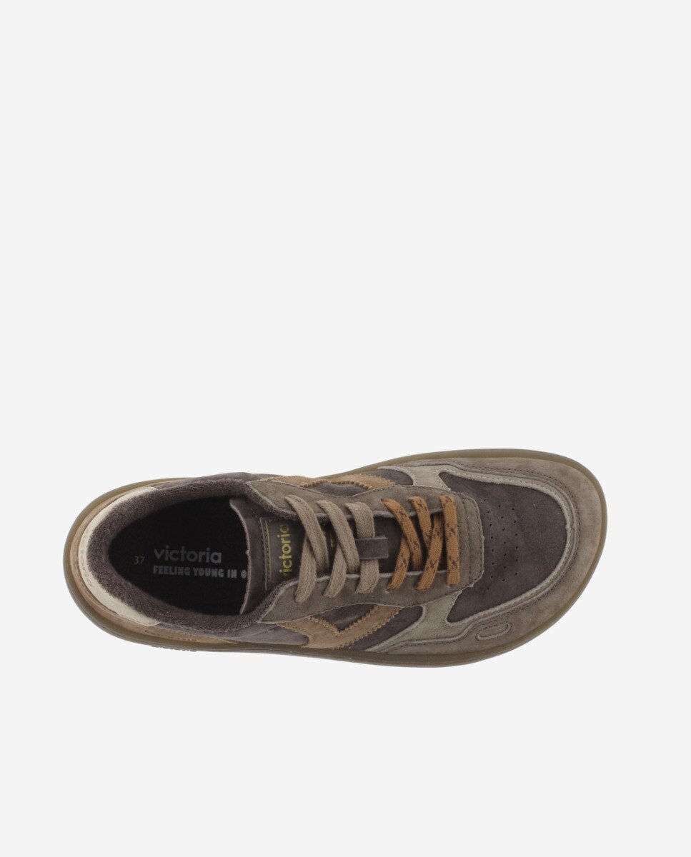 Zapatillas deportivas unisex barefoot de serraje con suela caramelo - Victoria - Marrón Marrón-4