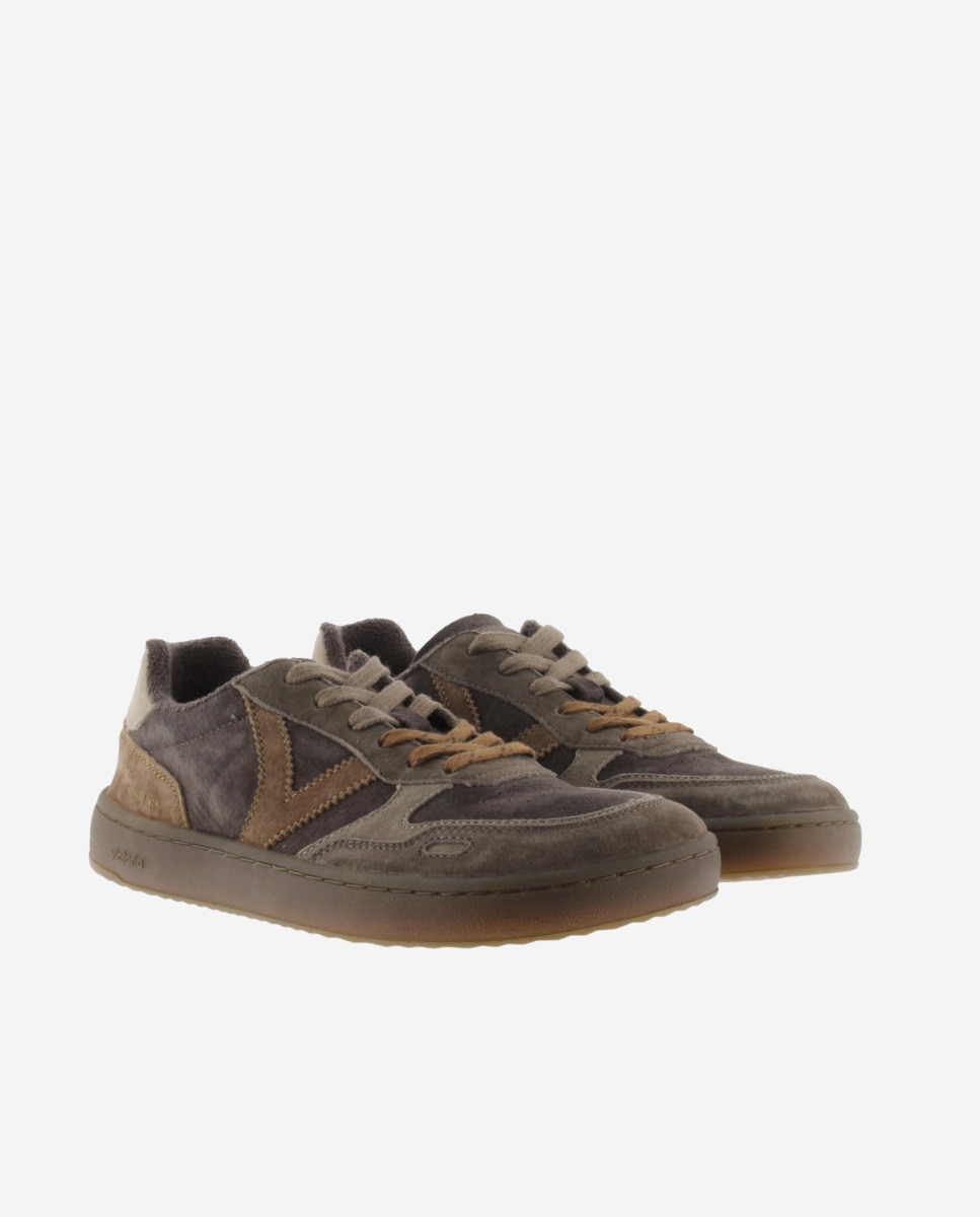 Zapatillas deportivas unisex barefoot de serraje con suela caramelo - Victoria - Marrón Marrón-5