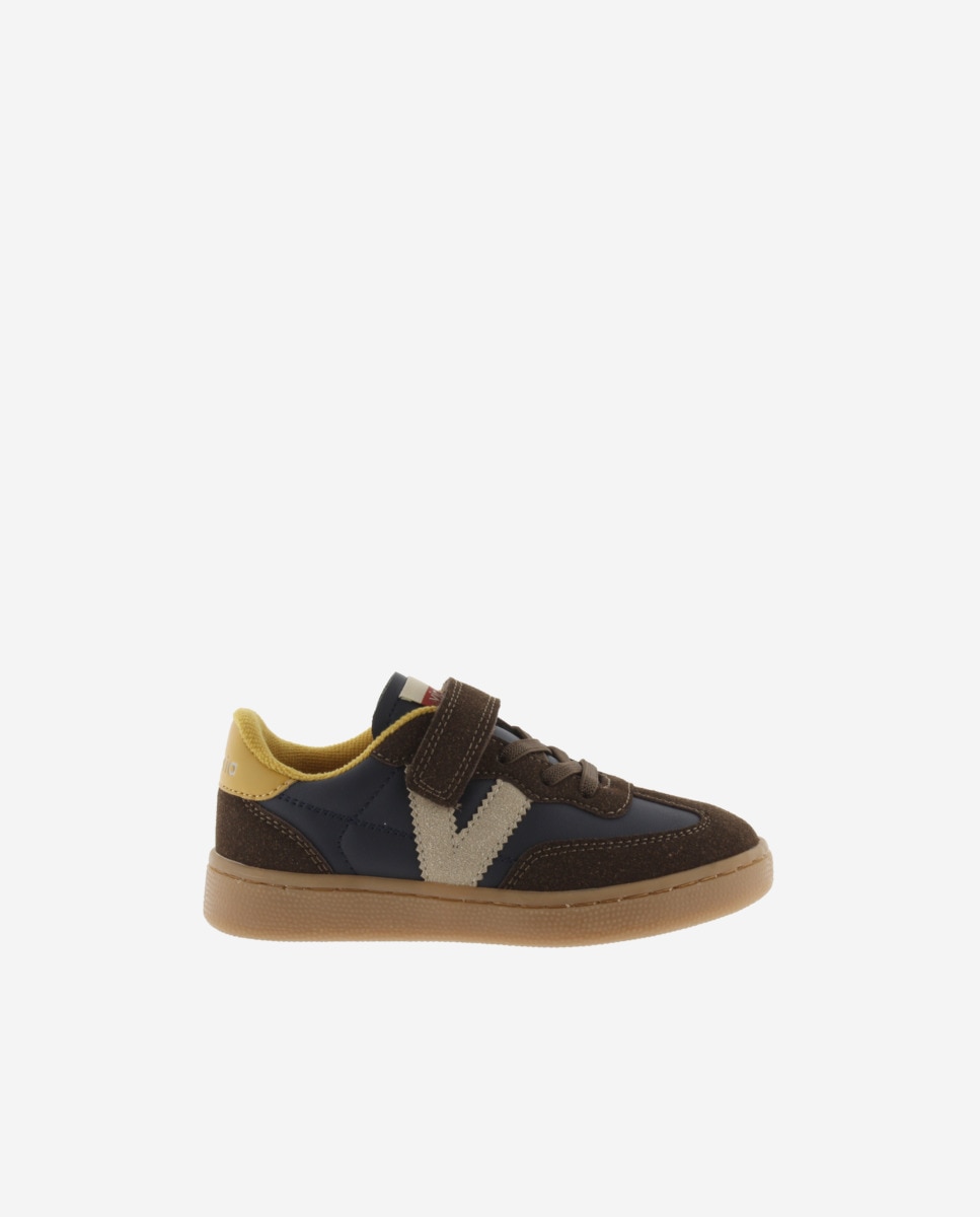 Zapatillas deportivas de niños multicolor con suela caramelo - Victoria - Azul marino Azul marino-1