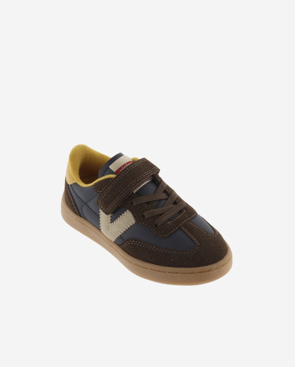 Zapatillas deportivas de niños multicolor con suela caramelo - Victoria - Azul marino Azul marino-2