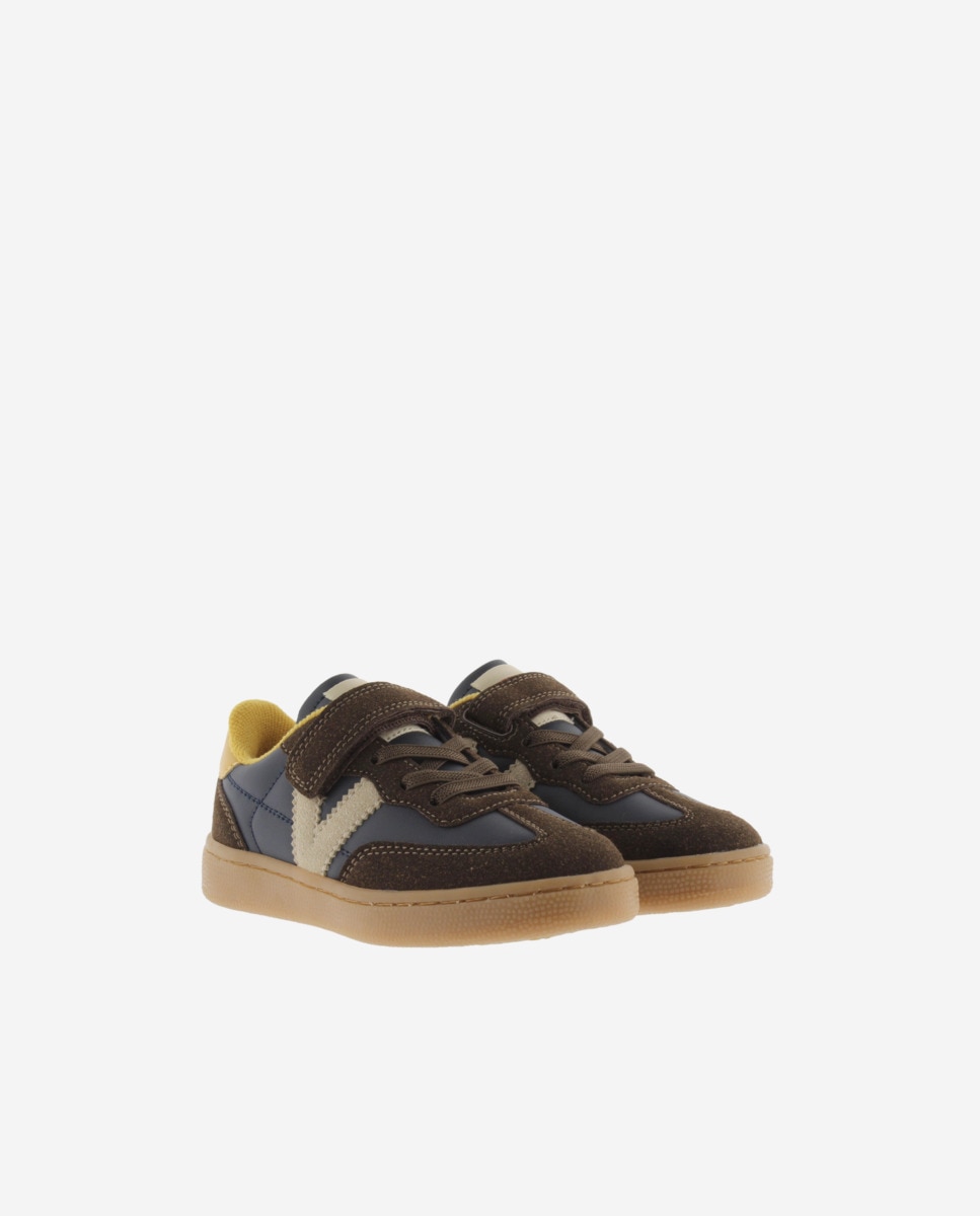Zapatillas deportivas de niños multicolor con suela caramelo - Victoria - Azul marino Azul marino-5