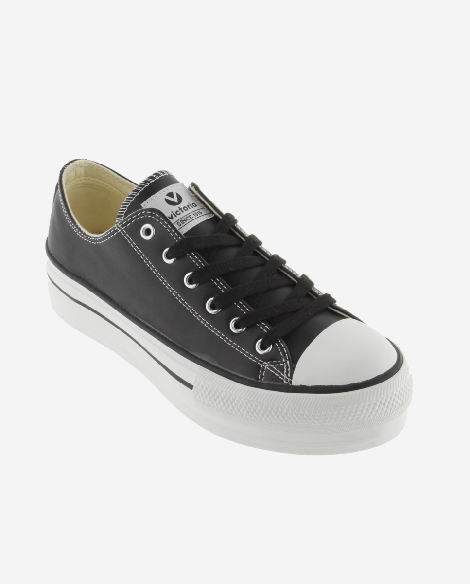 Zapatillas básicas de mujer con doble plataforma - Victoria - Negro Negro-3