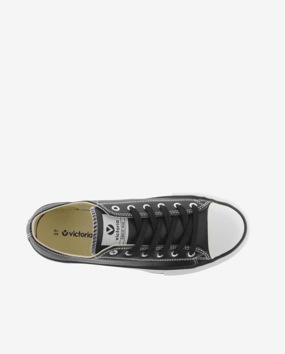 Zapatillas básicas de mujer con doble plataforma - Victoria - Negro Negro-4