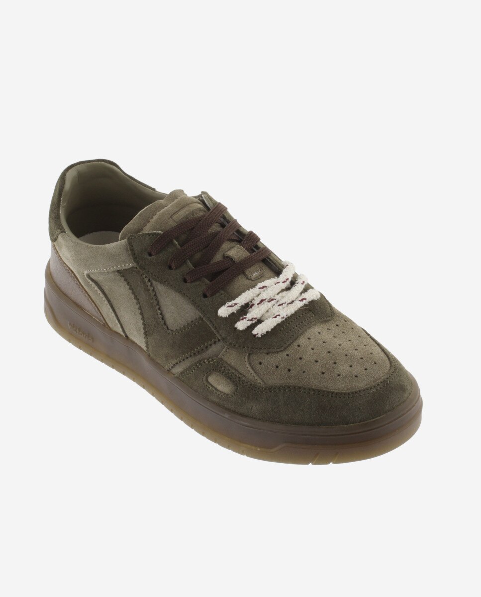 Zapatillas deportivas unisex de serraje con doble cordón - Victoria - Kaki Kaki-3