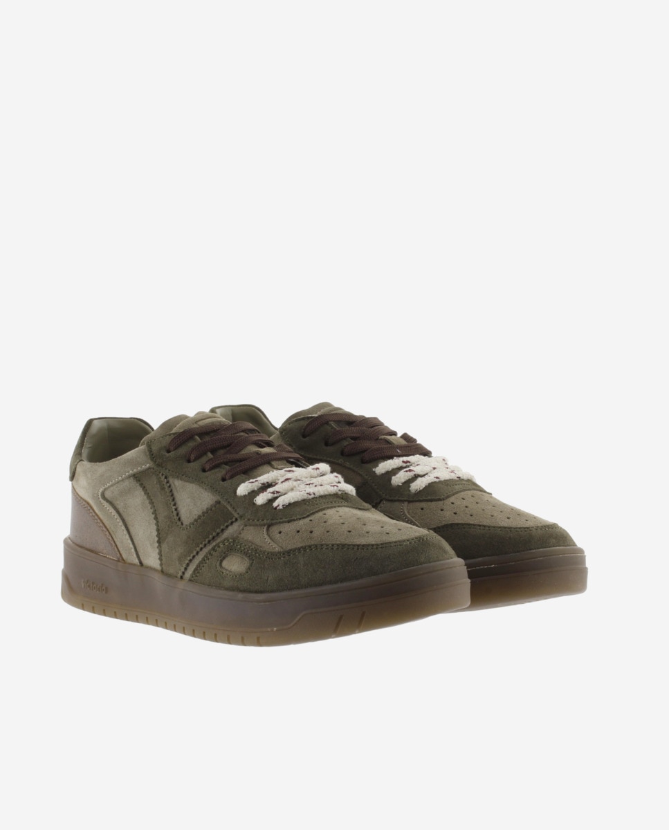 Zapatillas deportivas unisex de serraje con doble cordón - Victoria - Kaki Kaki-5