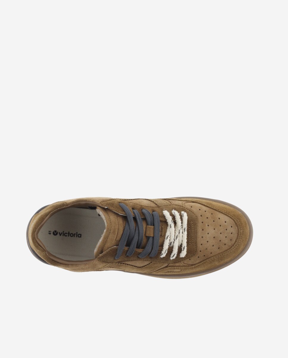 Zapatillas deportivas unisex de serraje con doble cordón - Victoria - Cuero Cuero-4