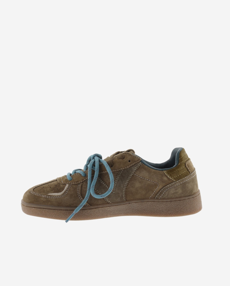Zapatillas deportivas de mujer de serraje con doble cordón - Victoria - Topo Topo-2