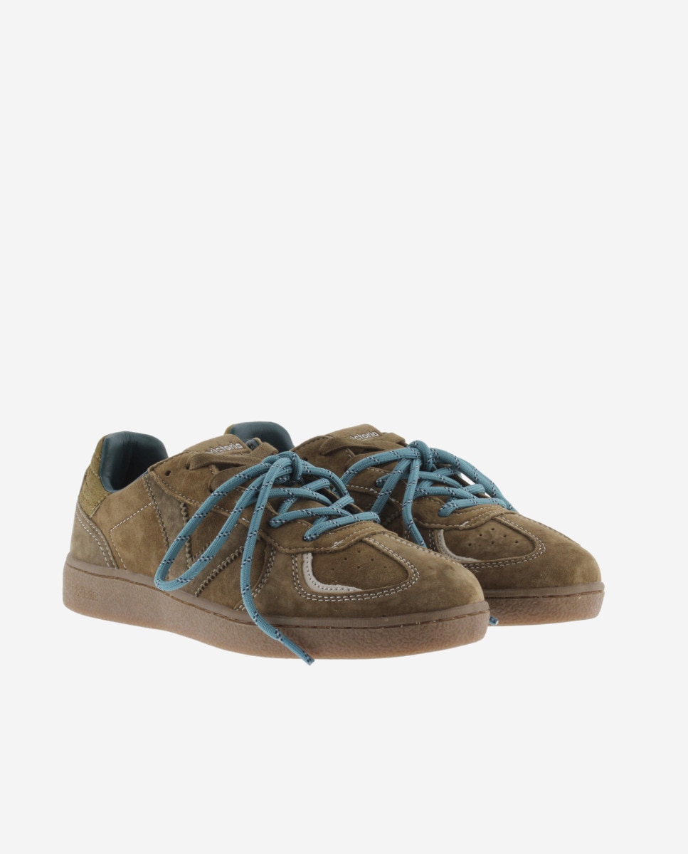 Zapatillas deportivas de mujer de serraje con doble cordón - Victoria - Topo Topo-5