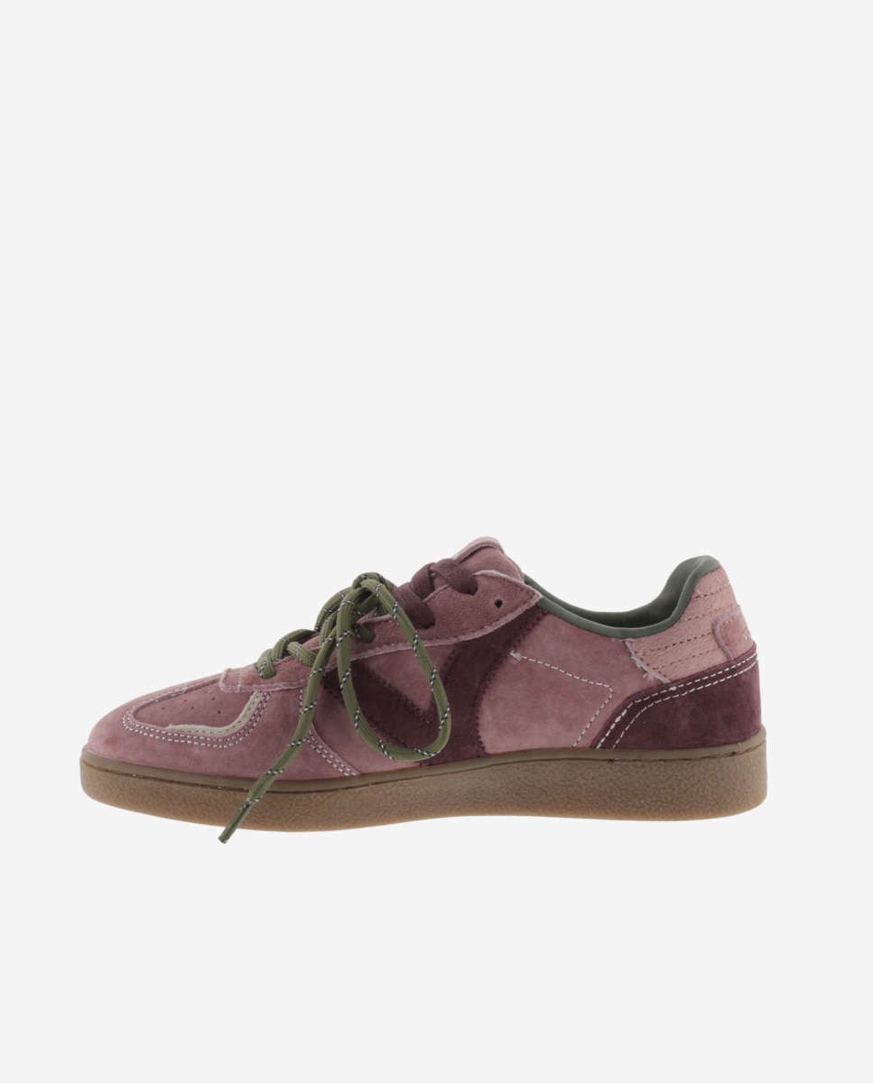 Zapatillas deportivas de mujer de serraje con doble cordón - Victoria - Nude Nude-2
