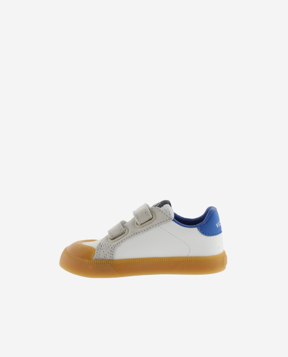 Imagen 3 de Zapatillas deportivas de niños barefoot con piezas de color y tiras adherentes - Victoria - Azul Azul