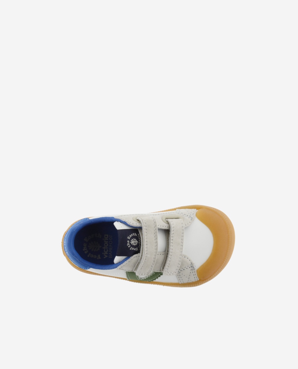 Imagen 4 de Zapatillas deportivas de niños barefoot con piezas de color y tiras adherentes - Victoria - Azul Azul