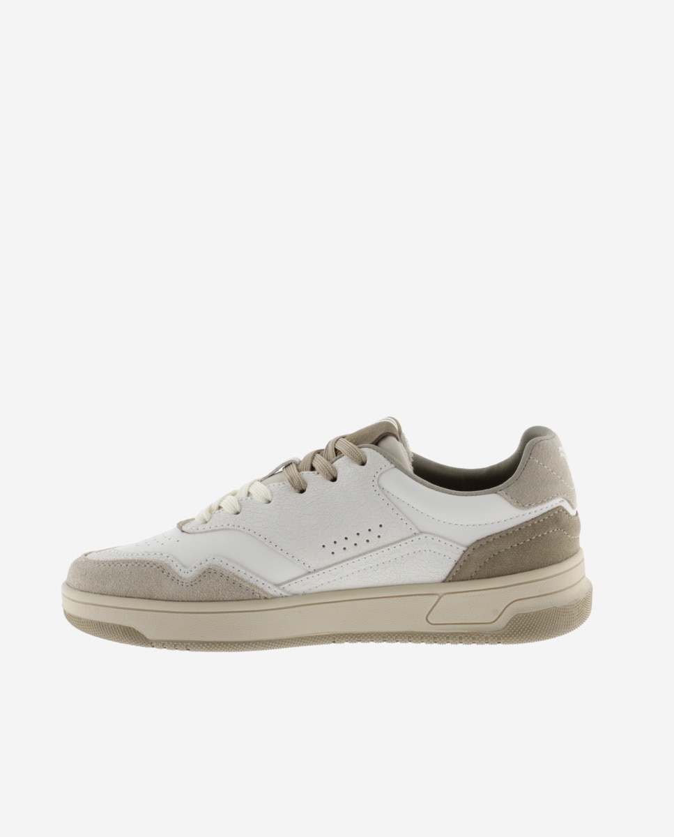 Zapatillas deportivas unisex de piel con piezas de serraje - Victoria - Crema Crema-2