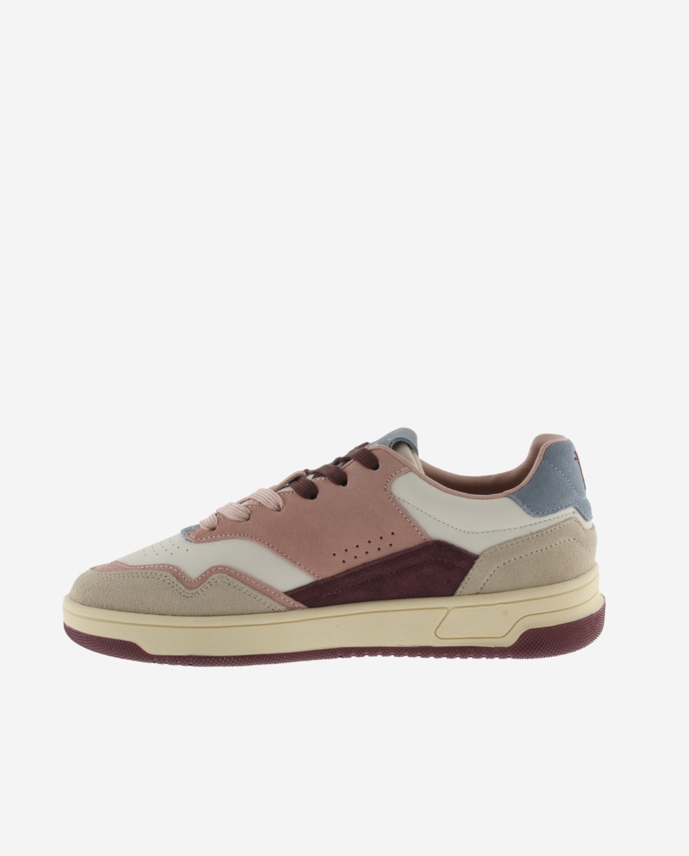 Zapatillas deportivas unisex de piel con piezas de serraje - Victoria - Rosa Rosa-2