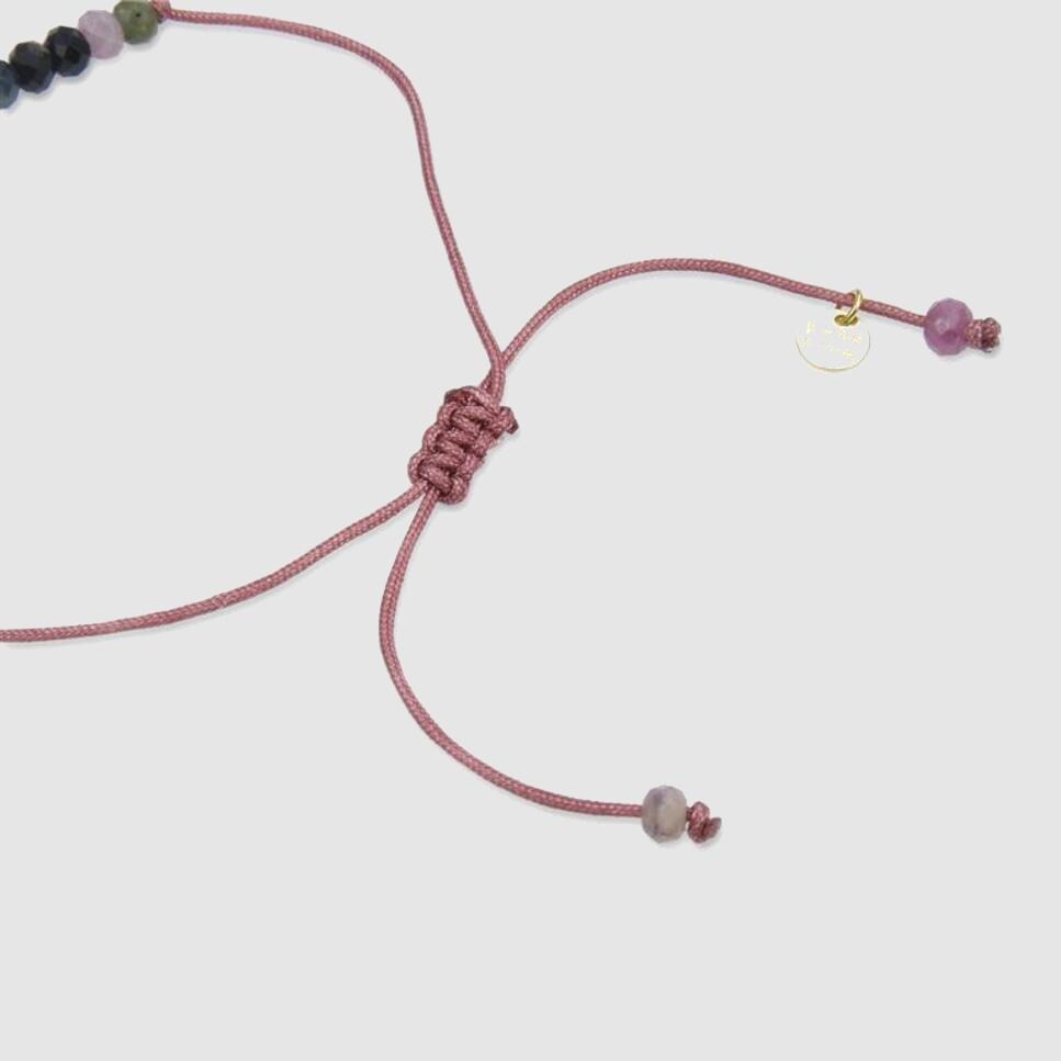 Pulsera Pide Un Deseo acabada en oro de 18k con cristal multicolor Multicolor-6