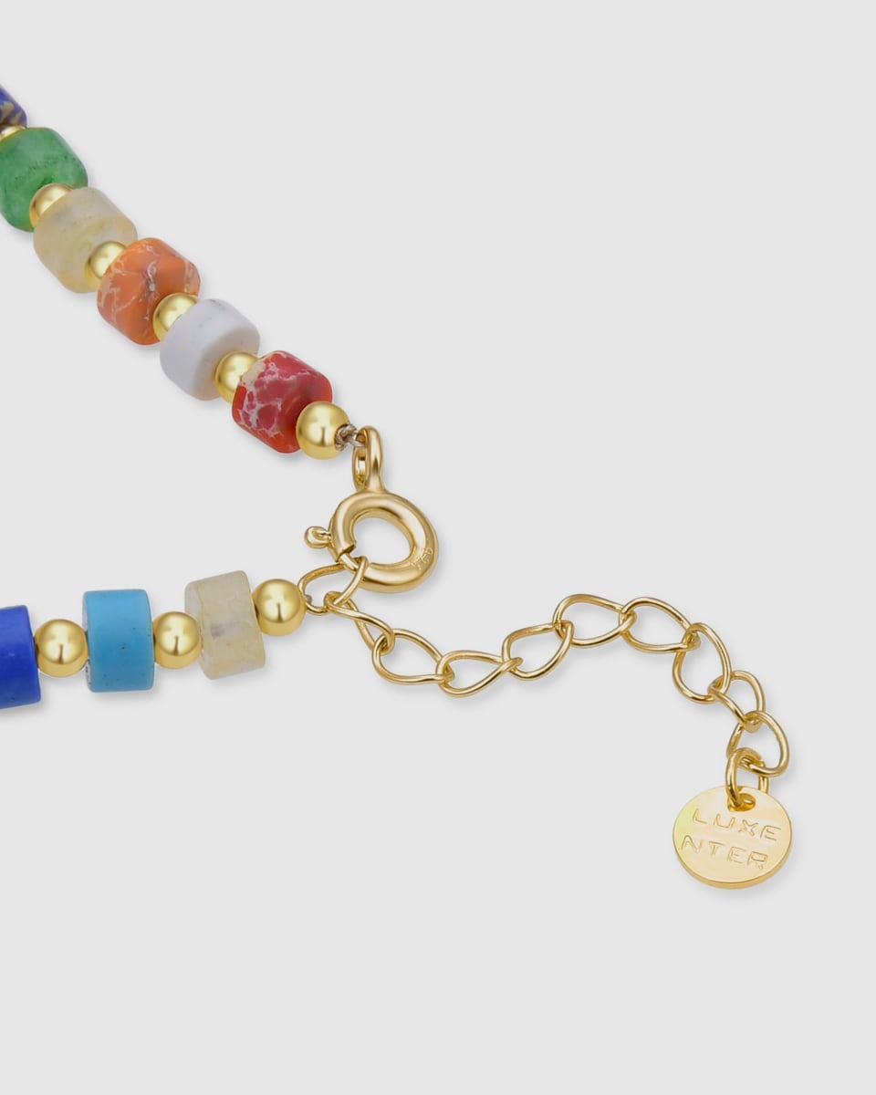 Collar Trendy acabado en oro amarillo de 18k con cristal multicolor Multicolor-6