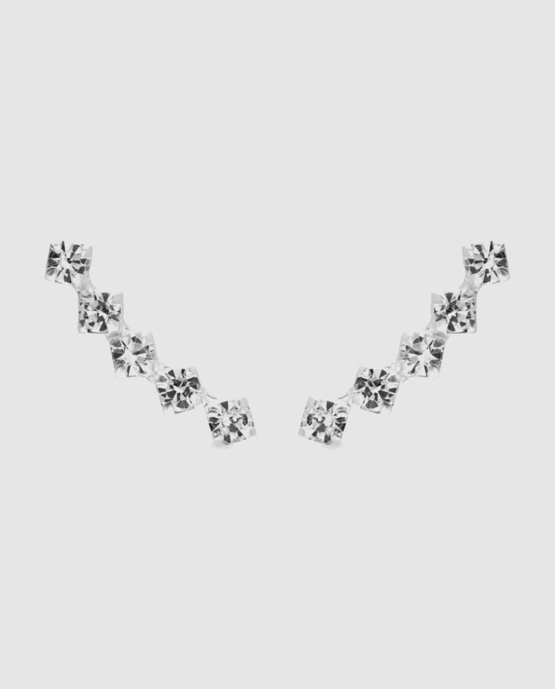 Imagen 1 de Pendientes essential de plata de ley 925 acabados en rodio con circonita brillante Blanco