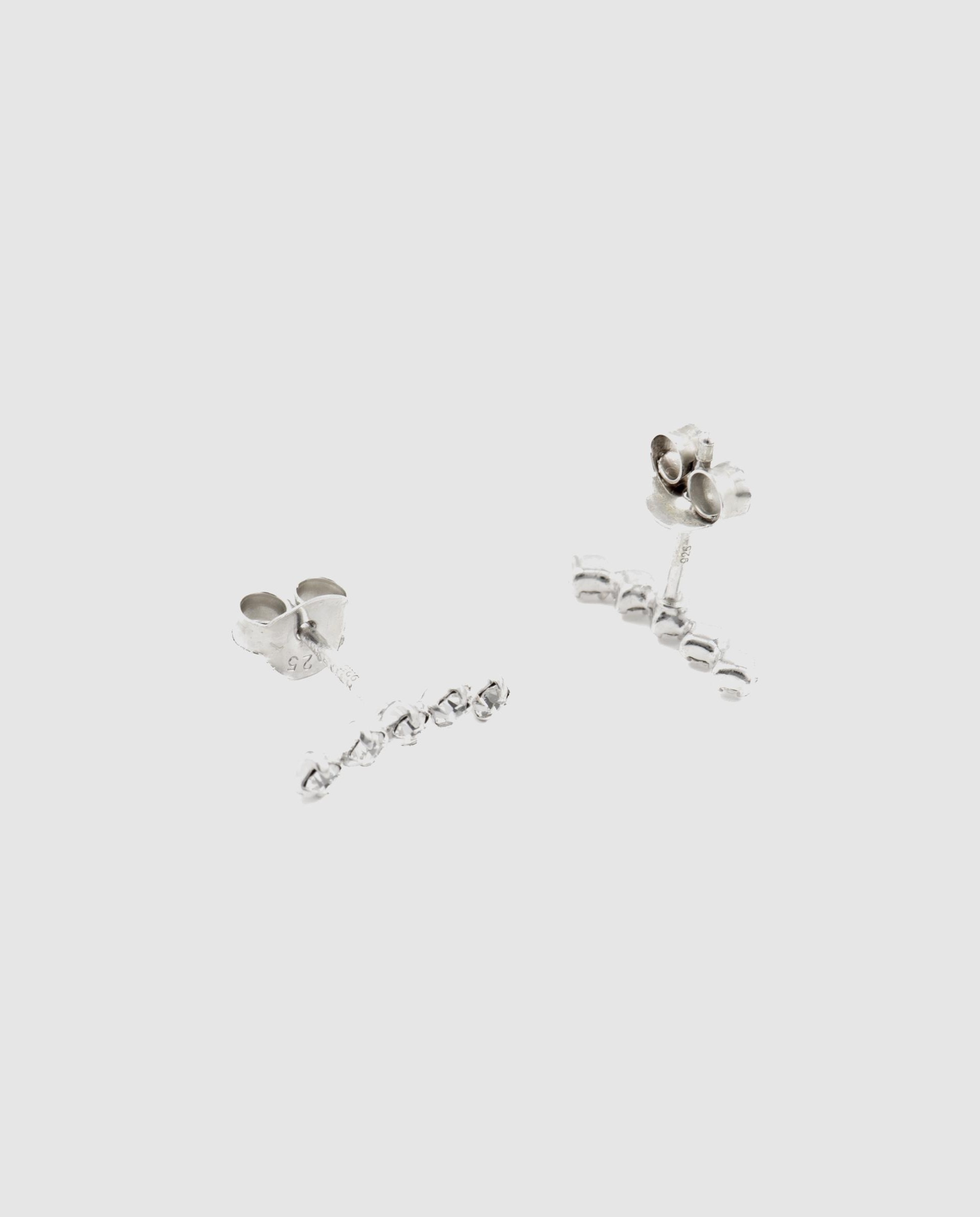 Imagen 4 de Pendientes essential de plata de ley 925 acabados en rodio con circonita brillante - Blanco Blanco