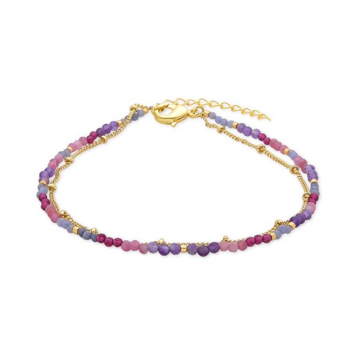 Imagen 0 de Pulsera Africa acabada de oro de 18k con cristal morado