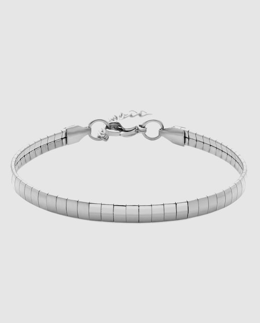 Imagen 0 de Pulsera Africa de acero acabada en rodio