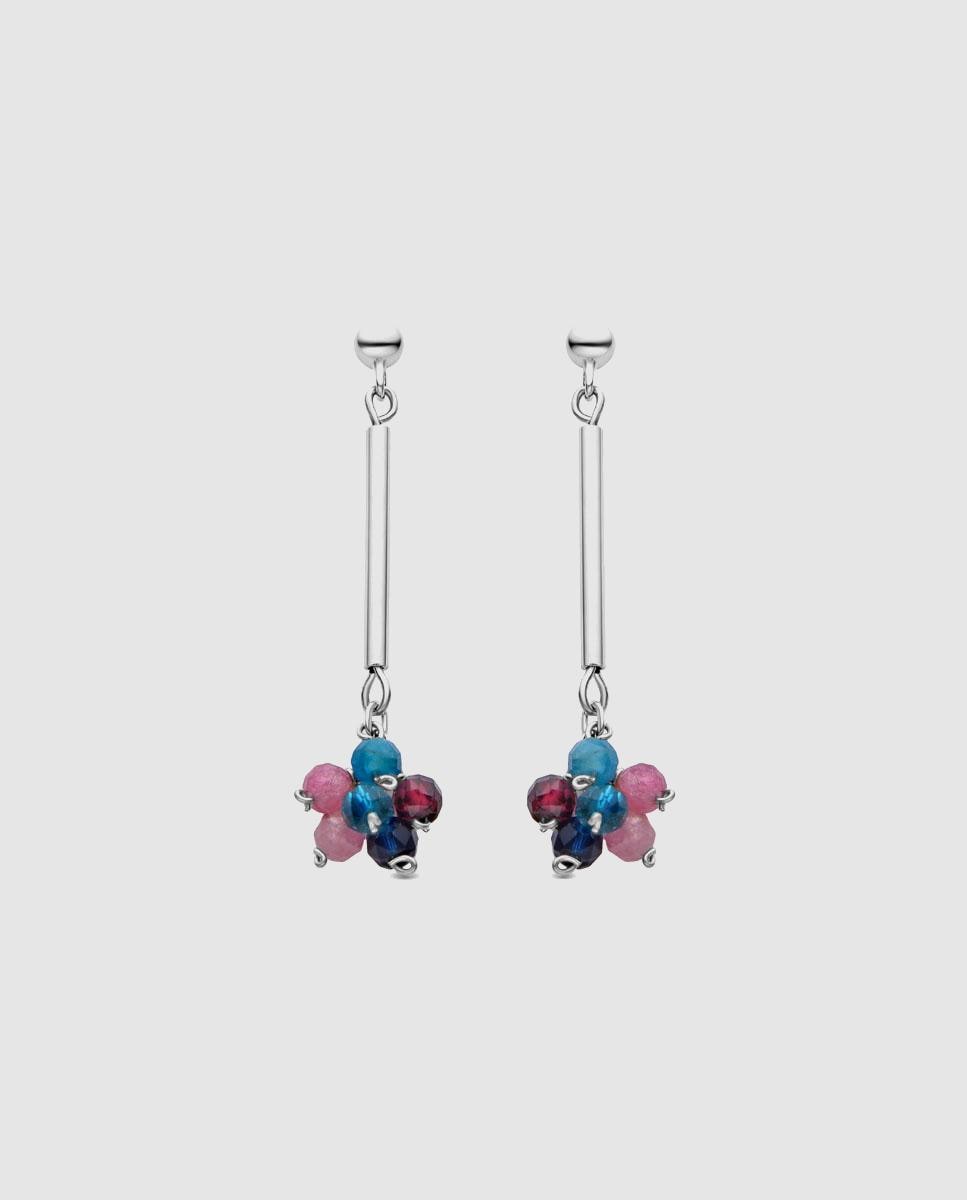 Pendientes Pide Un Deseo acabado en rodio con cristal multicolor Multicolor-1