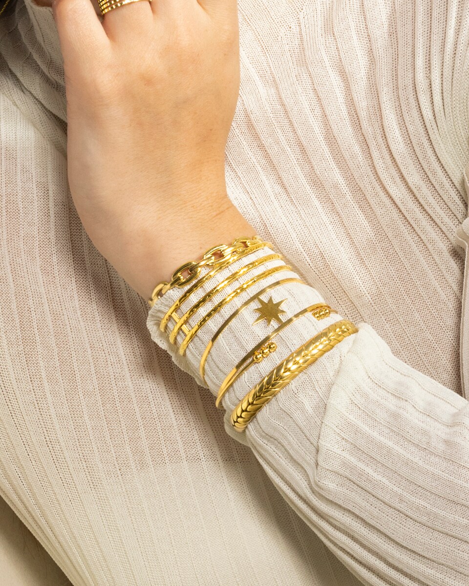 Pulsera Basic acabada en oro amarillo de 18k Oro-4