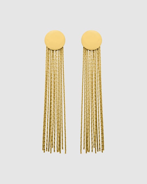 Imagen 0 de Pendientes Basic de acero acabadoss en oro amarillo de 18k