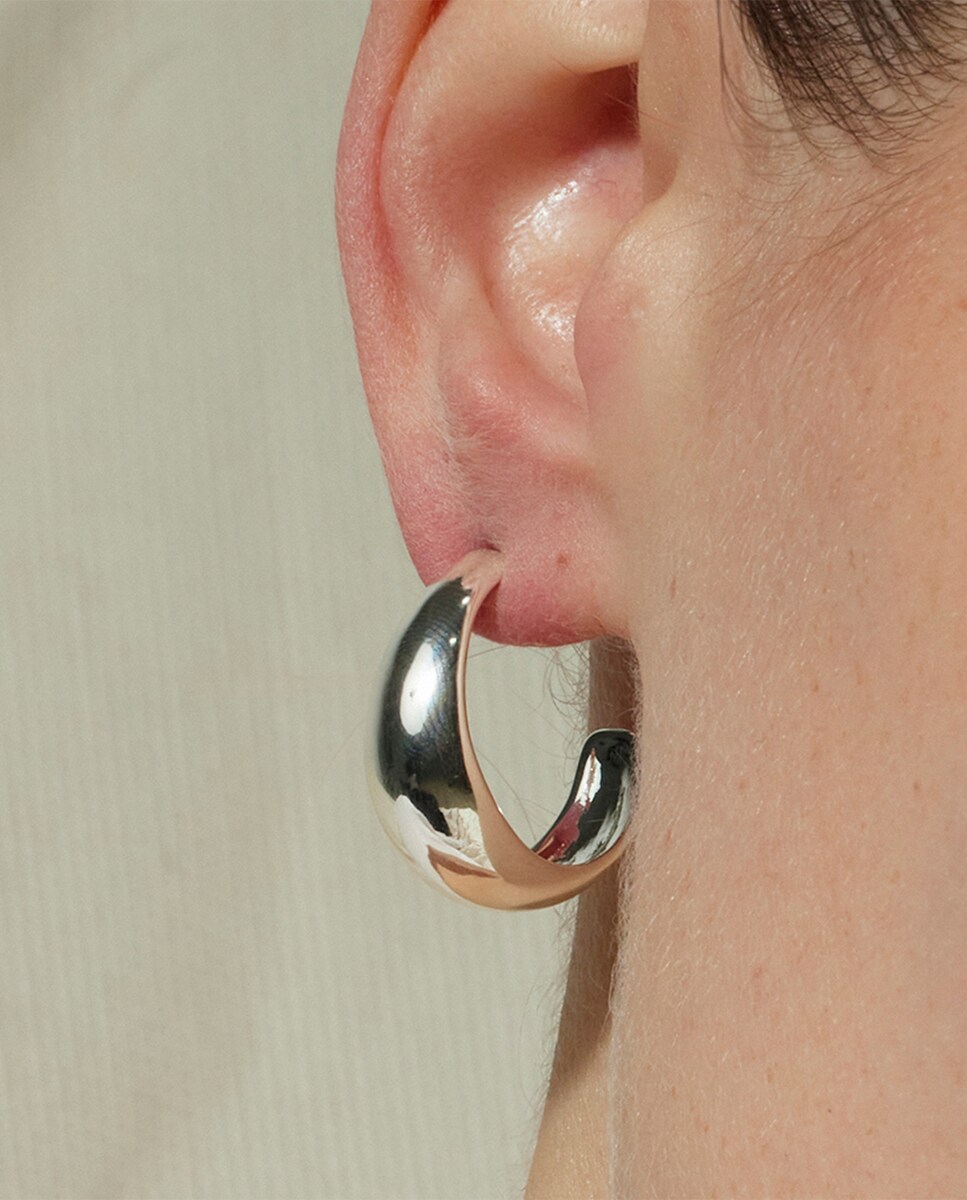 Pendientes Basic acabado en rodio Plata-4