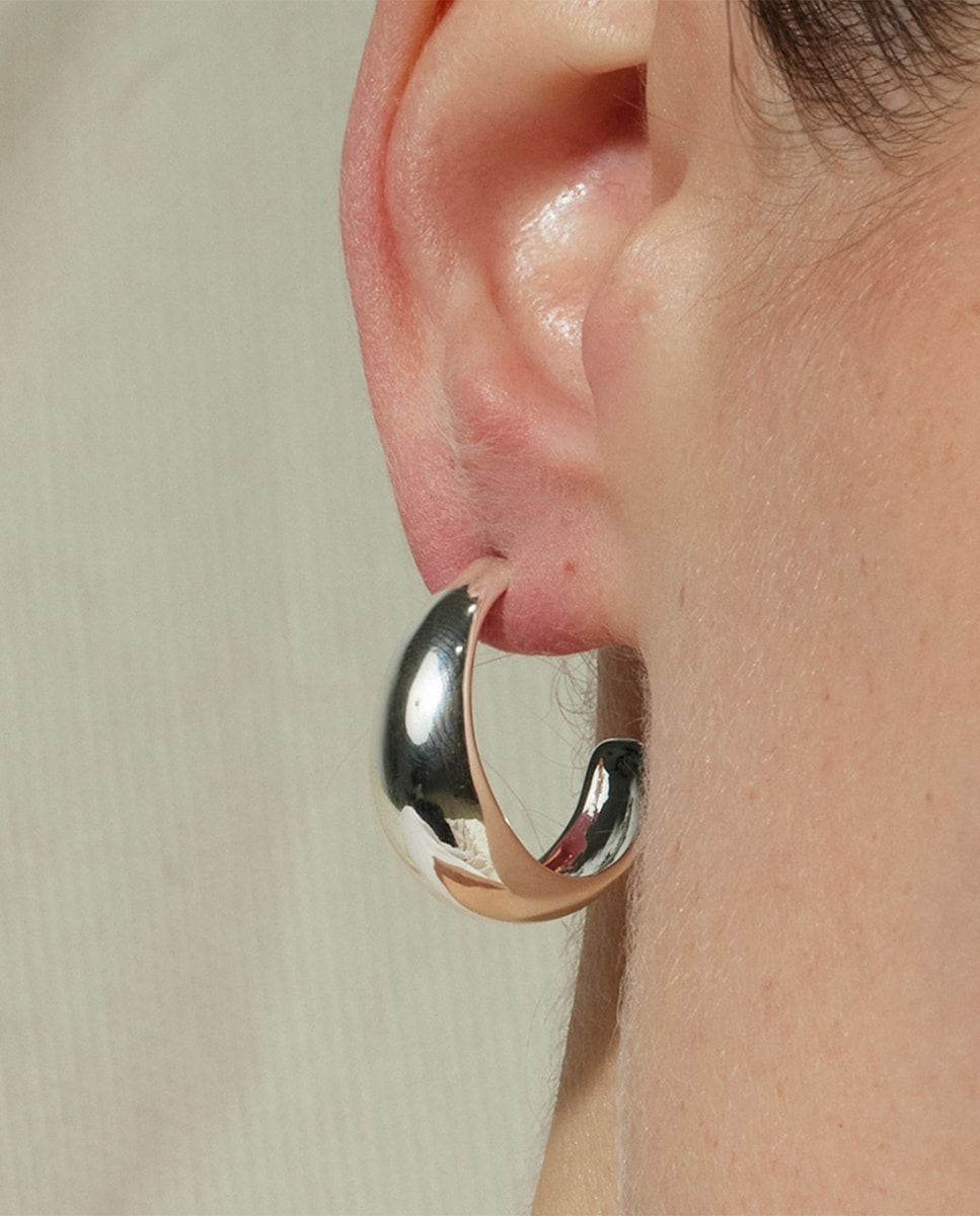 Pendientes Basic acabado en rodio Plata-4