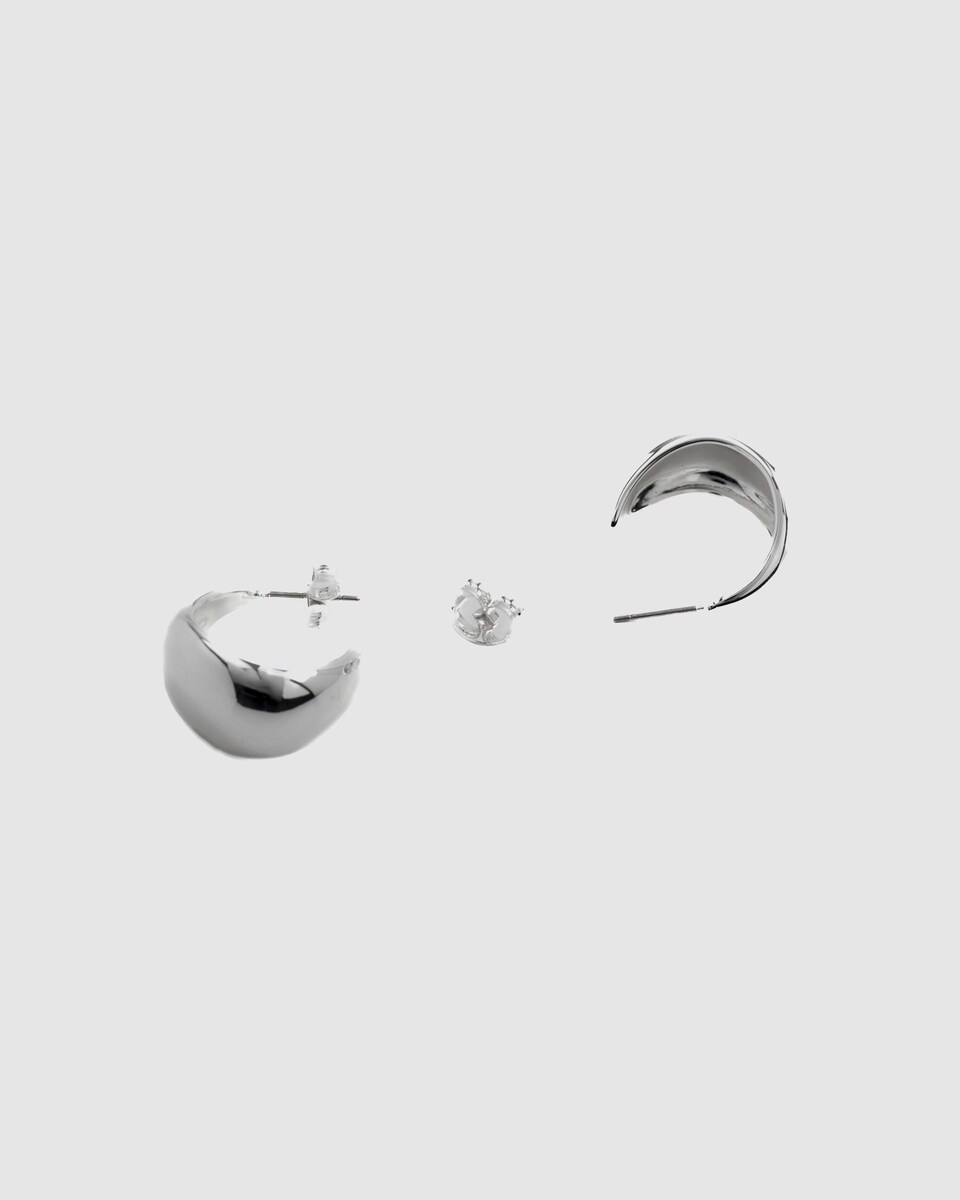 Pendientes Basic acabado en rodio Plata-5