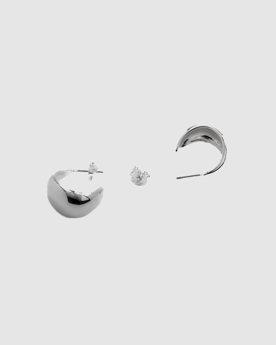 Pendientes Basic acabado en rodio Plata-5