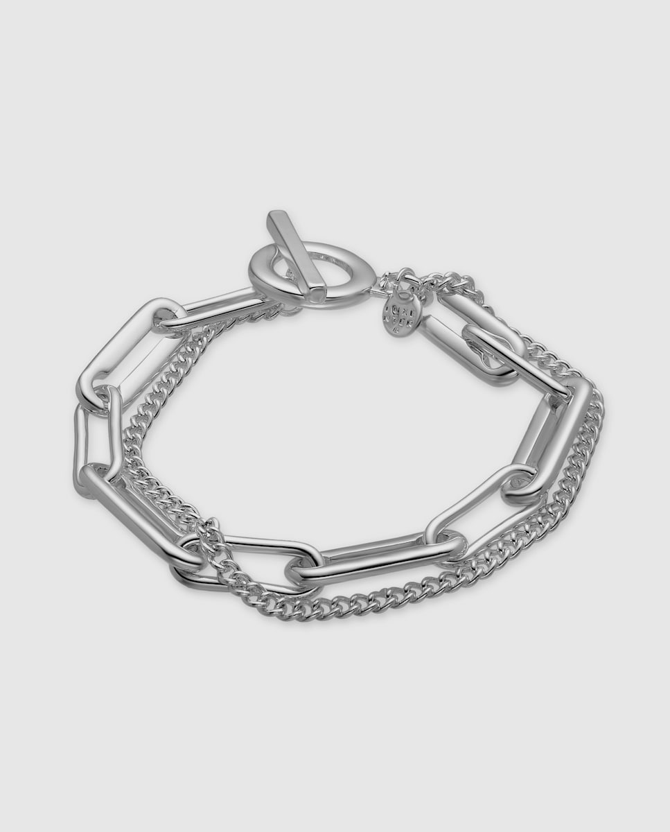 Pulsera África acabado en rodio Gris-1