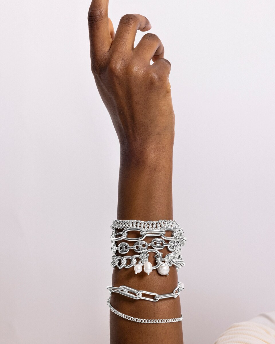 Pulsera África acabado en rodio Gris-2