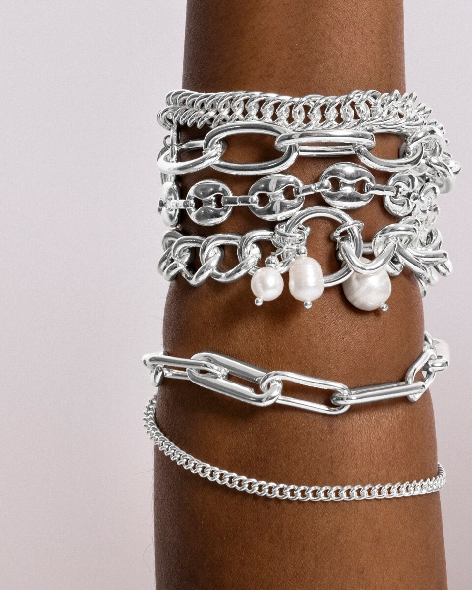 Pulsera África acabado en rodio Gris-3