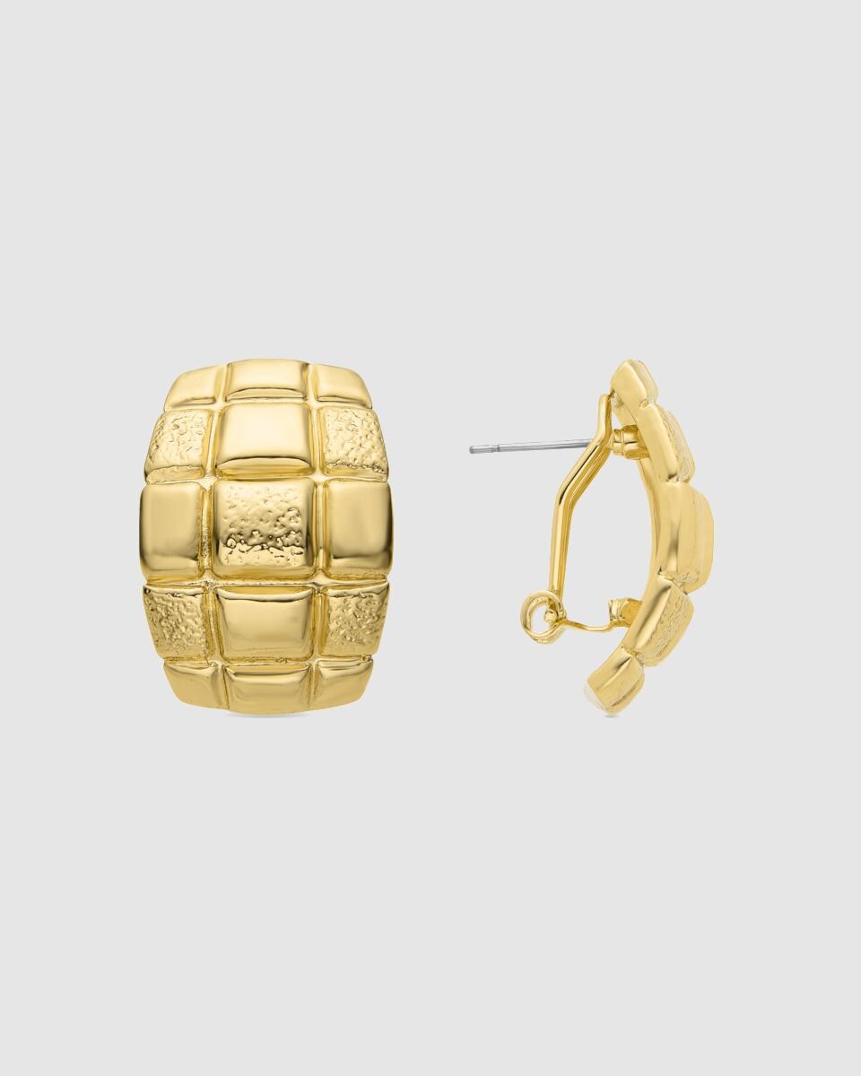 Pendientes Africa acabado en oro amarillo de 18k Oro-1